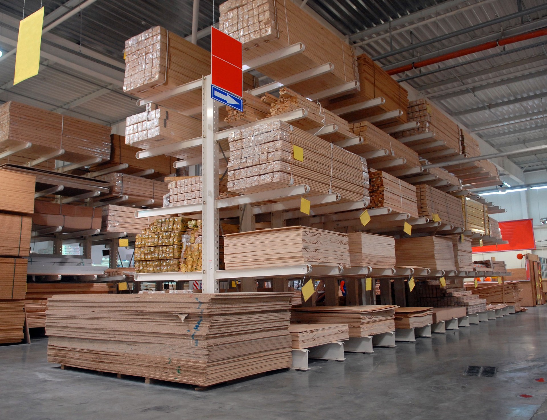 warehouse of building materials